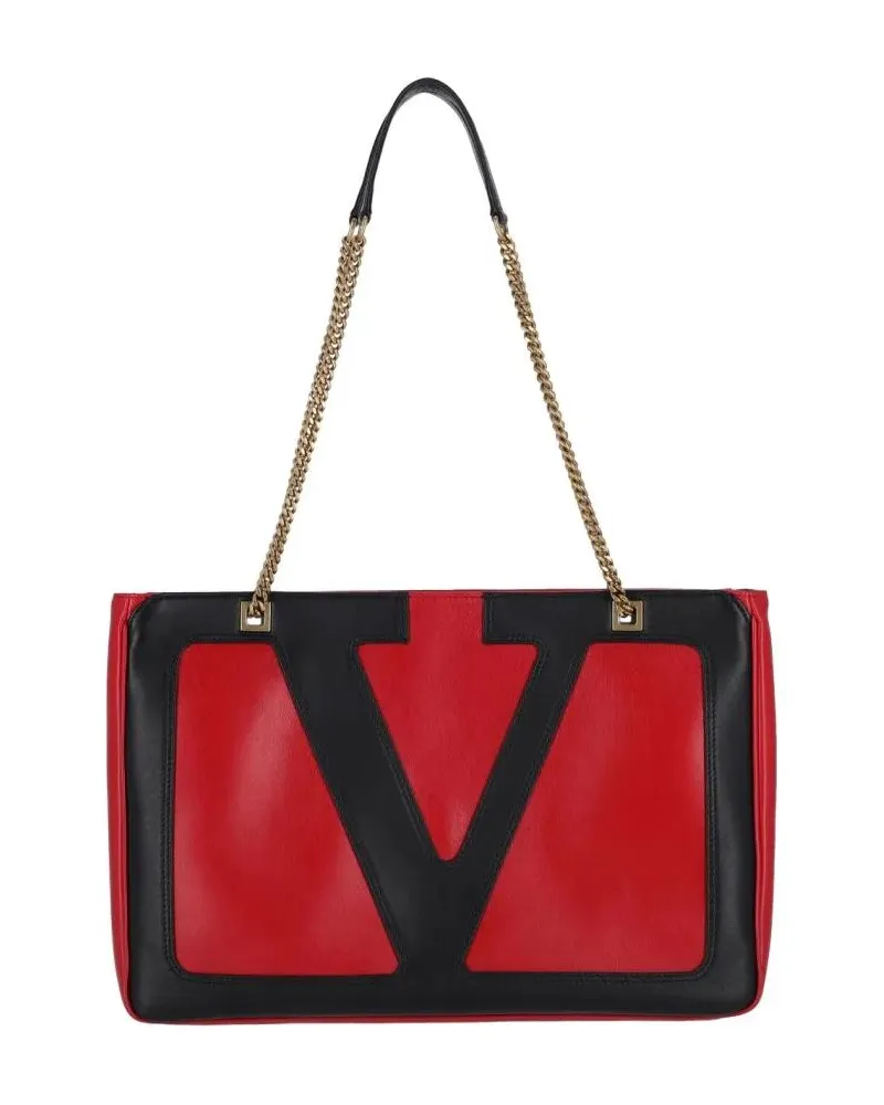 Valentino Garavani Shopper & Totes Structured Red Shoulder Bag With Iconic Logo rot Rot