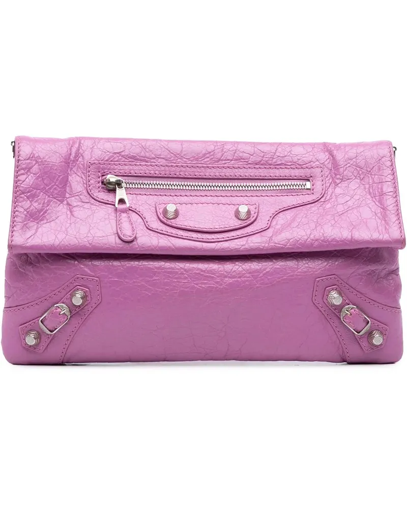 Balenciaga Clutches Lambskin Motocross Giant 12 Envelope Clutch rosa Gold