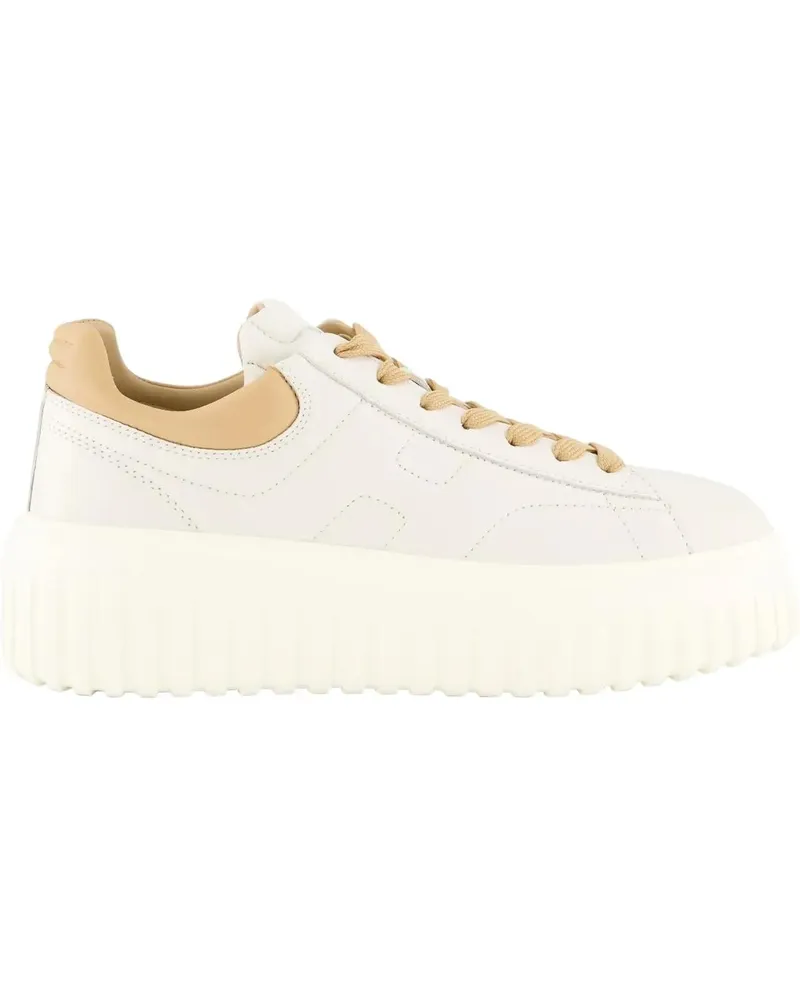 Hogan Low-Top Sneaker Dames H-Stripes Sneaker Wit/Nude weiß Weiß