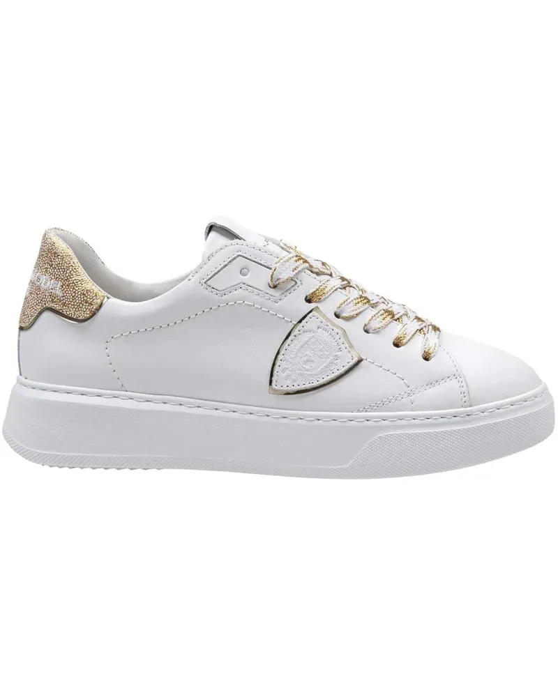 Philippe Model Low-Top Sneaker  temple leather sneakers color white weiß Weiß