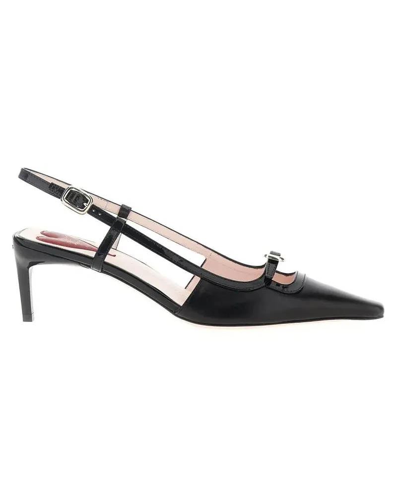 Roger Vivier Hohe Schuhe 'Viv' Canard' Slingbacks schwarz Schwarz
