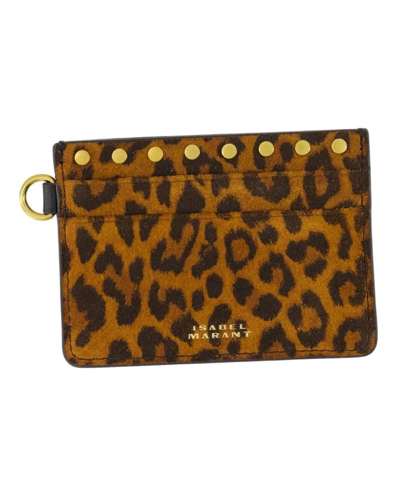 Isabel Marant Portemonnaie Gb Cardholder - Leather - Printed braun Braun