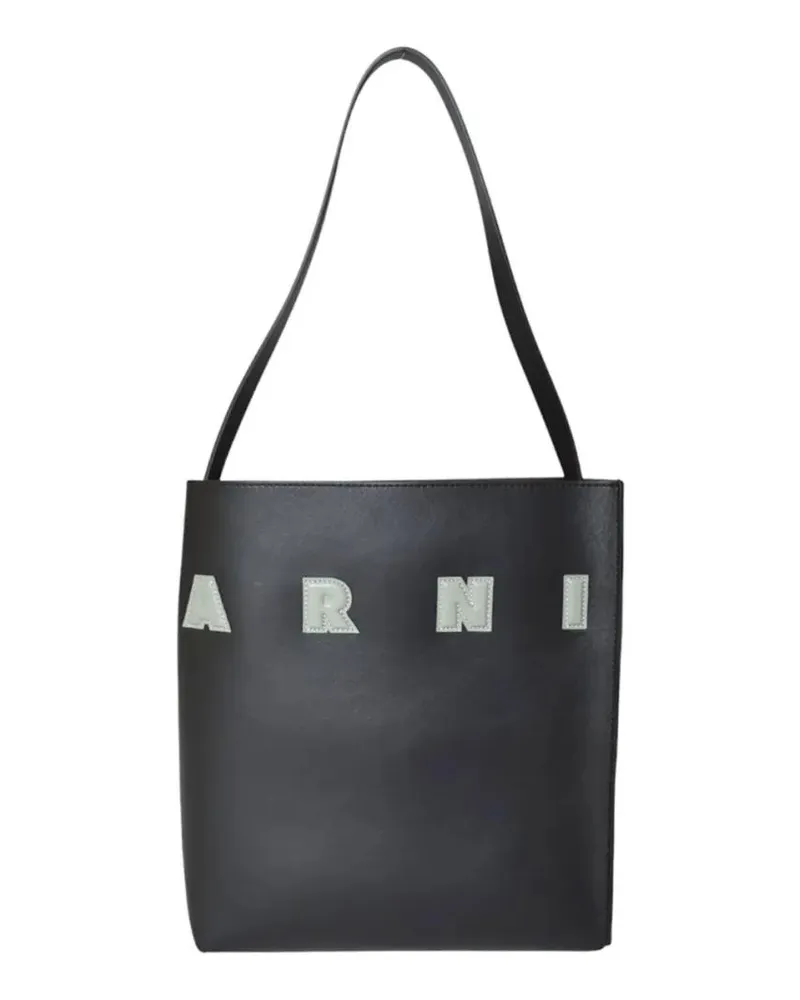 Marni Hobo Bags Museo Small Black Leather Hobo Bag schwarz Schwarz
