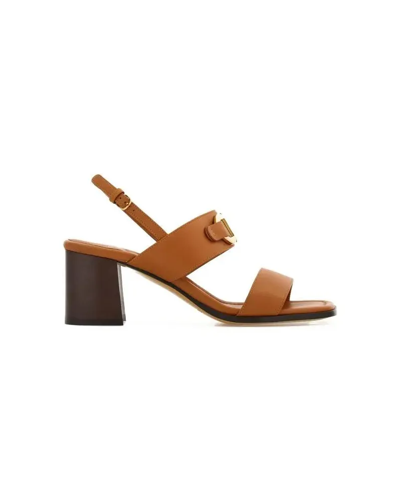 Ferragamo Sandalen & Sandaletten Brown Gancini Sandals Cognacbraun