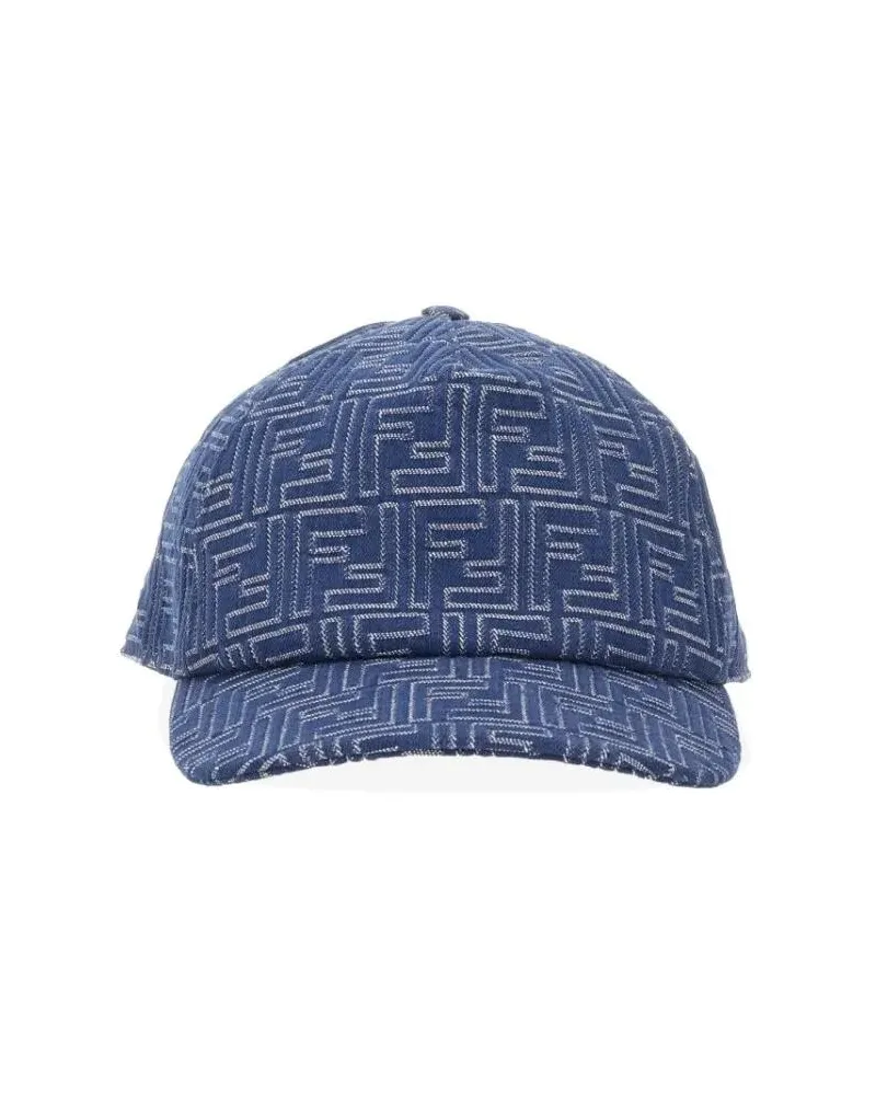 Fendi Caps & Mützen Denim Baseball Hat With Geometric Pattern blau Blau