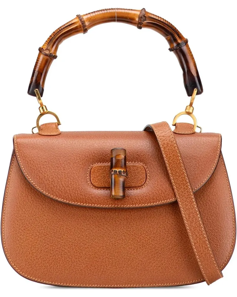 Gucci Hobo Bags Calfskin Bamboo Night braun Braun
