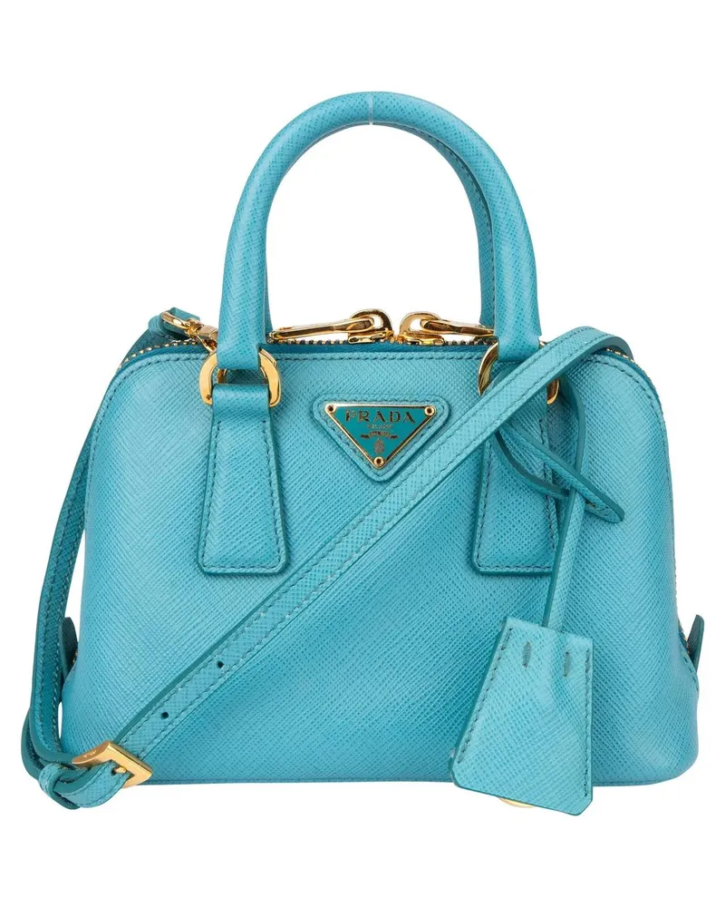 Prada Crossbody Bags  Blue Saffiano Leather Mini Promenade Handbag blau Blau