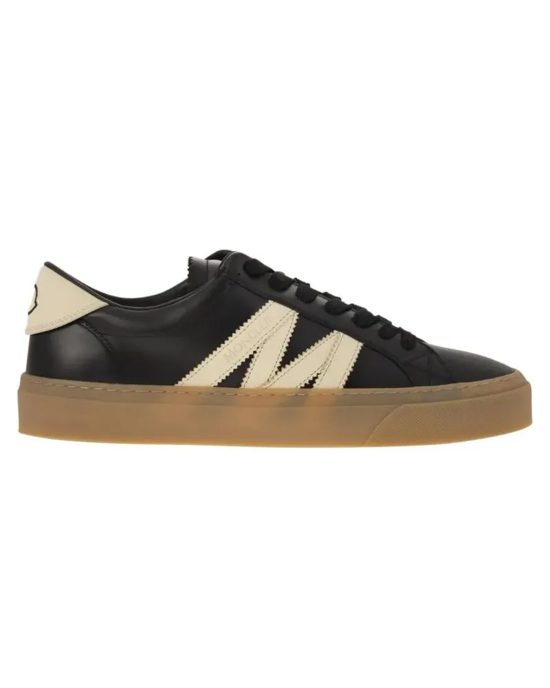 Moncler Low-Top Sneaker Monaco2 - Leather And Nubuck Sneakers. grau Grau
