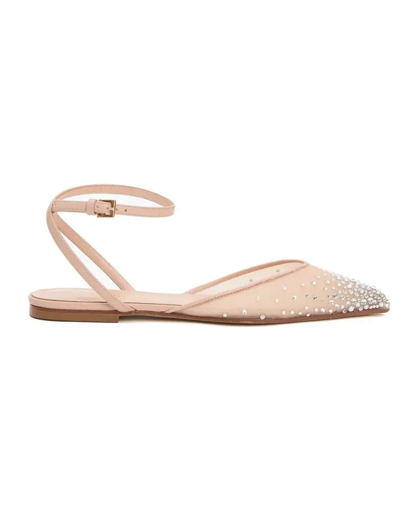 NINALILOU Low Slingback Net Rhinestone beige Beige
