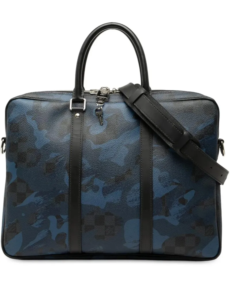 Louis Vuitton Crossbody Bags Damier Cobalt Camouflage Porte Documents Voyage PM blau Blau