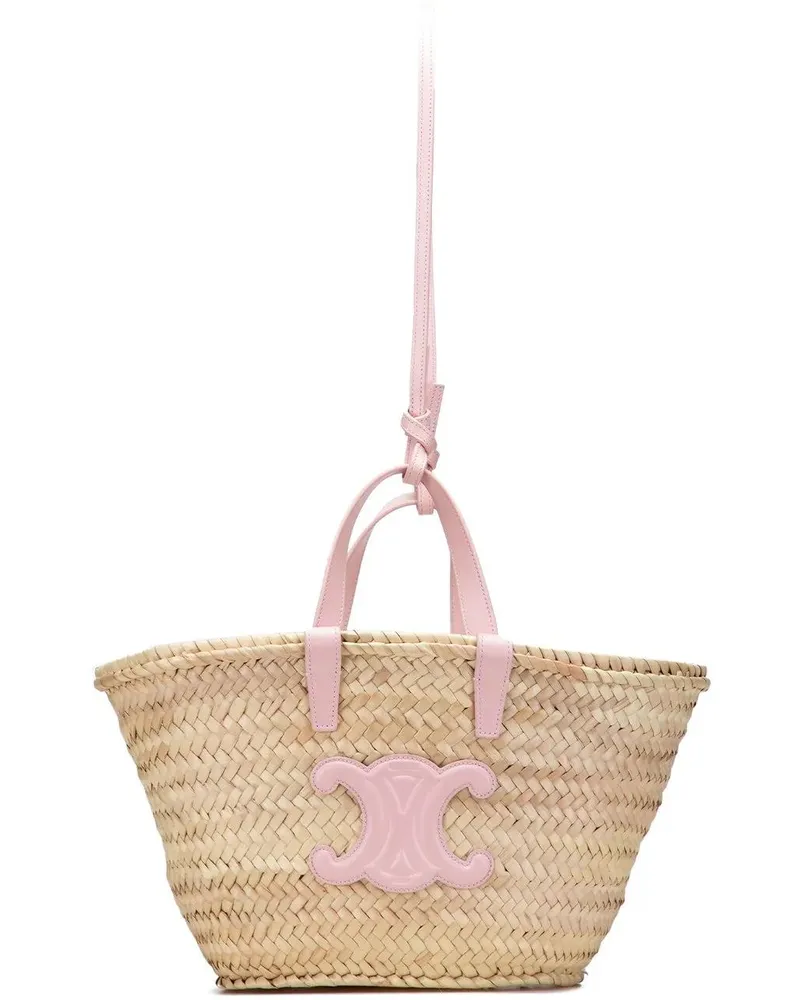 Celine Hobo Bags Teen Raffia Cuir Triomphe Classic Panier Tote braun Braun