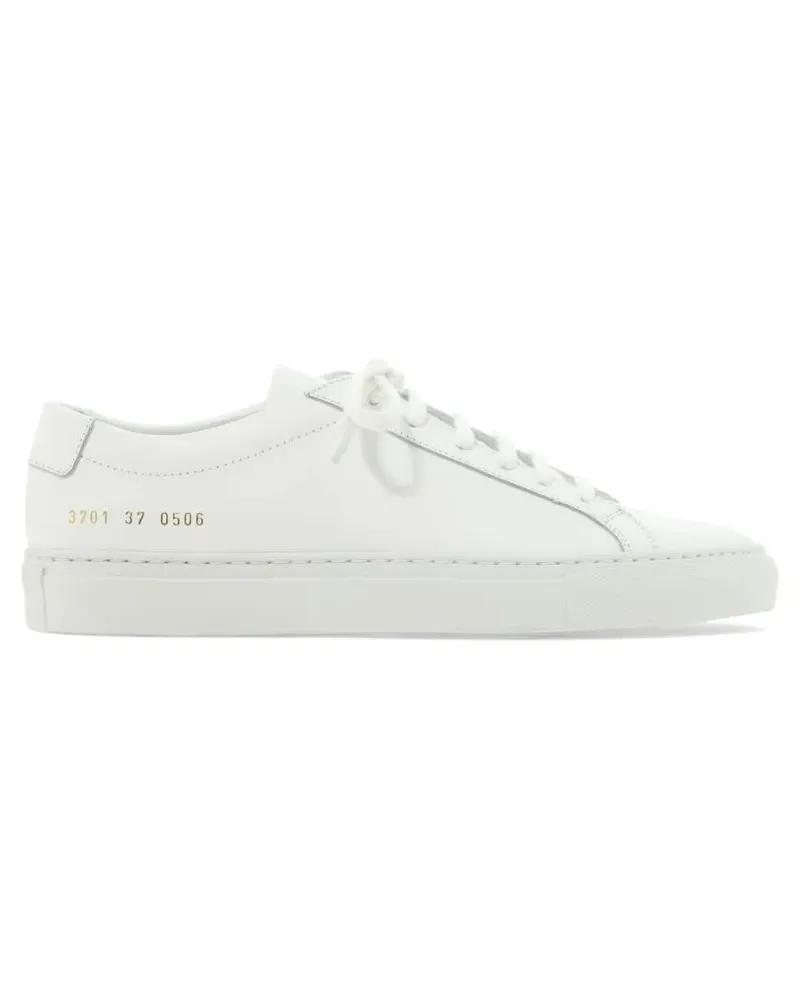 Common Projects Low-Top Sneaker White Calf Leather Sneakers With Minimalist Design weiß Weiß
