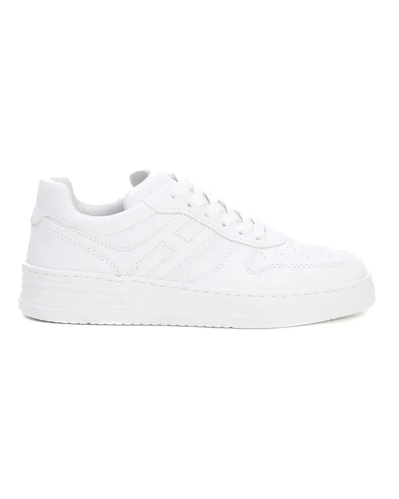 Hogan Low-Top Sneaker Basket Hammered Leather White Sneakers weiß Weiß