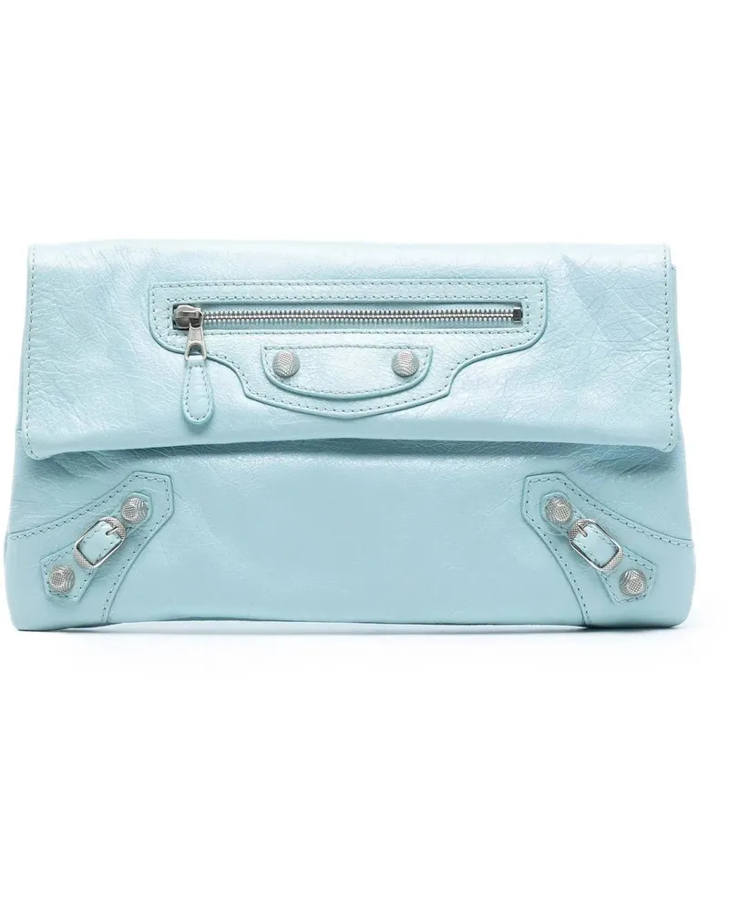 Balenciaga Clutches Lambskin Motocross Giant 12 Envelope Clutch blau Blau
