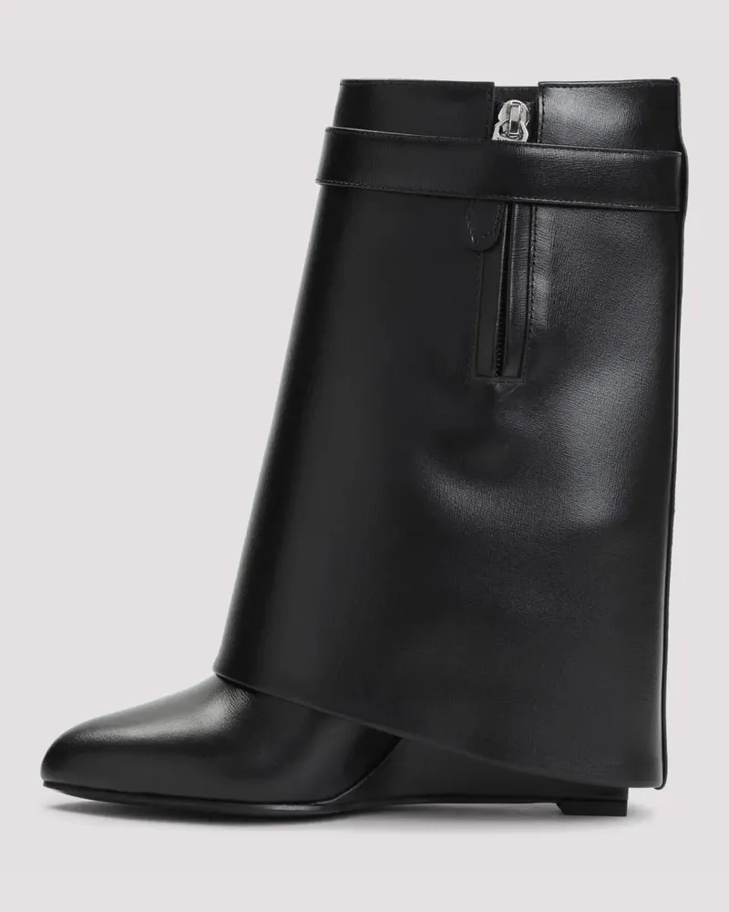 Givenchy Stiefel Black Calf Leather Shark Lock Pant 90 Ankle Boots schwarz Schwarz