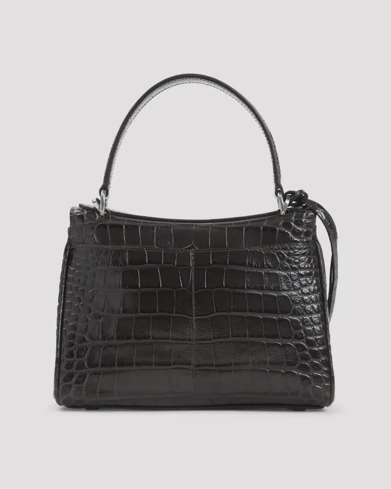 Balenciaga Hobo Bags Ebony Brown Leather Rodeo Top Handle Handbag schwarz Schwarz