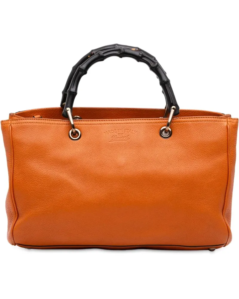 Gucci Hobo Bags Medium Calfskin Bamboo Shopper Satchel orange Orange