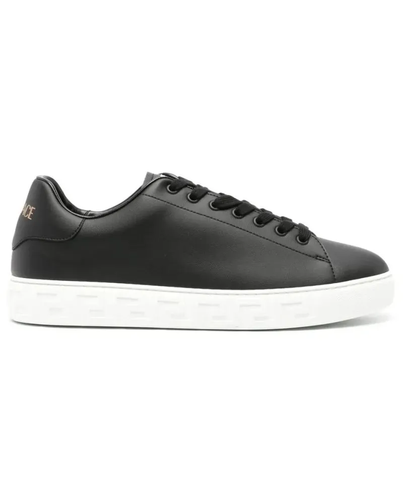 Versace Low-Top Sneaker Black Faux Leather Sneakers schwarz Schwarz