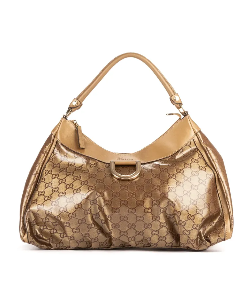 Gucci Crossbody Bags Large D-Ring Hobo beige Beige
