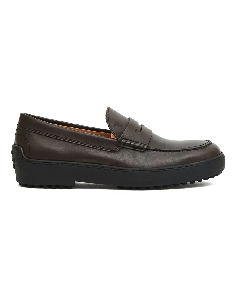 TOD'S Loafer Winter Gommino Moccasin In Brown schwarz Schwarz