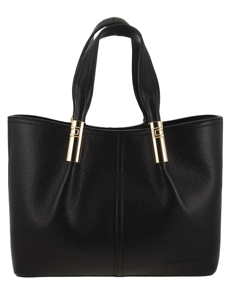 Elisabetta Franchi Shopper & Totes Medium Tote Bag With Logo Details schwarz Schwarz