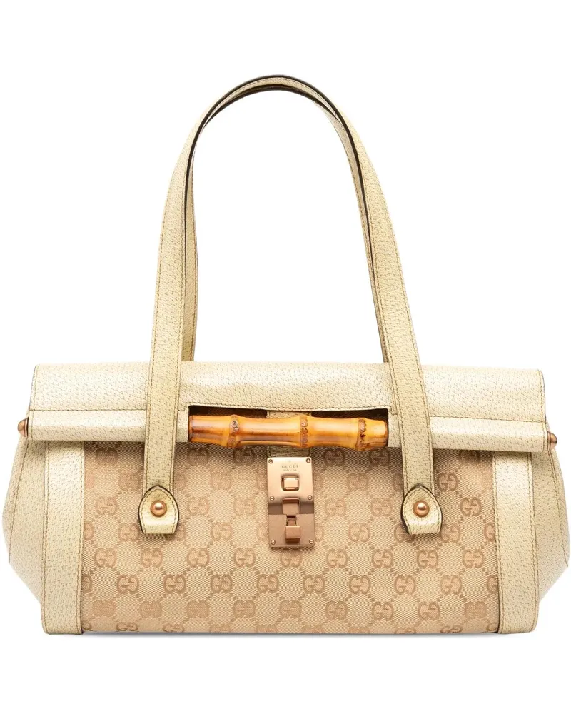 Gucci Hobo Bags GG Canvas Bamboo Bullet Shoulder Bag braun Braun