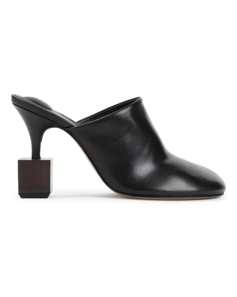 Jacquemus Slipper & Pantoletten Nappa Leather Slippers With Block Heel Design schwarz Schwarz