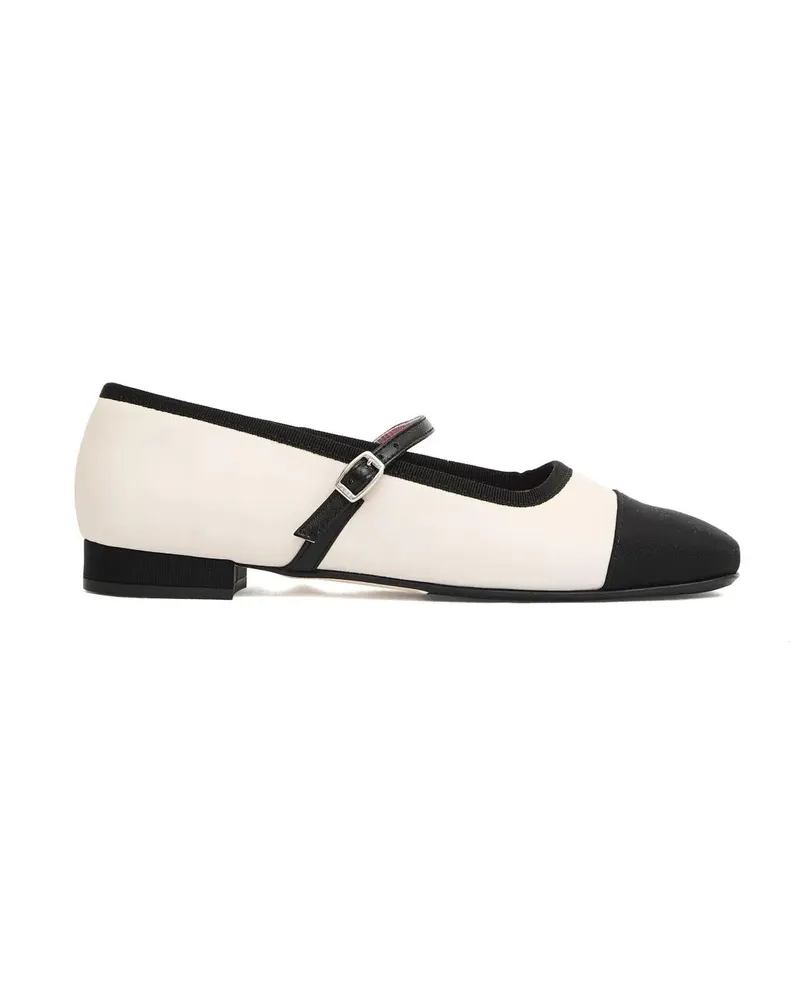 Carel Ballerina Pelle Bianca E Canetè Nero beige Beige