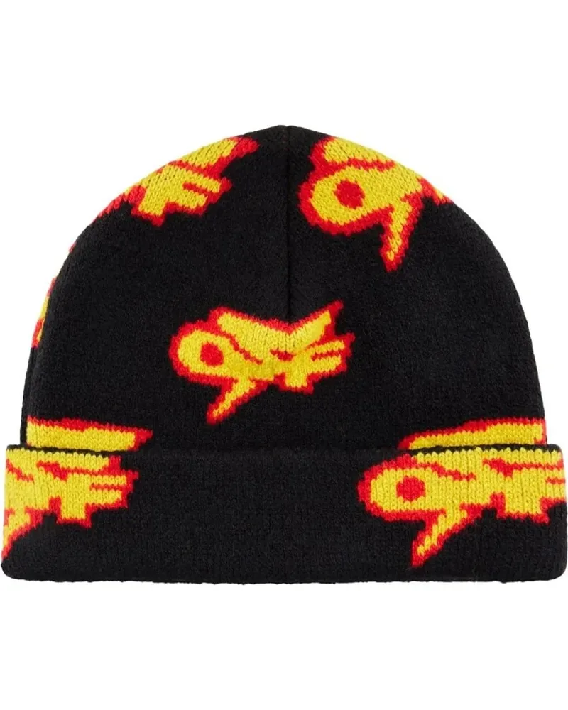 OFF-WHITE Caps & Mützen Off Thunder Logo Beanie schwarz Schwarz