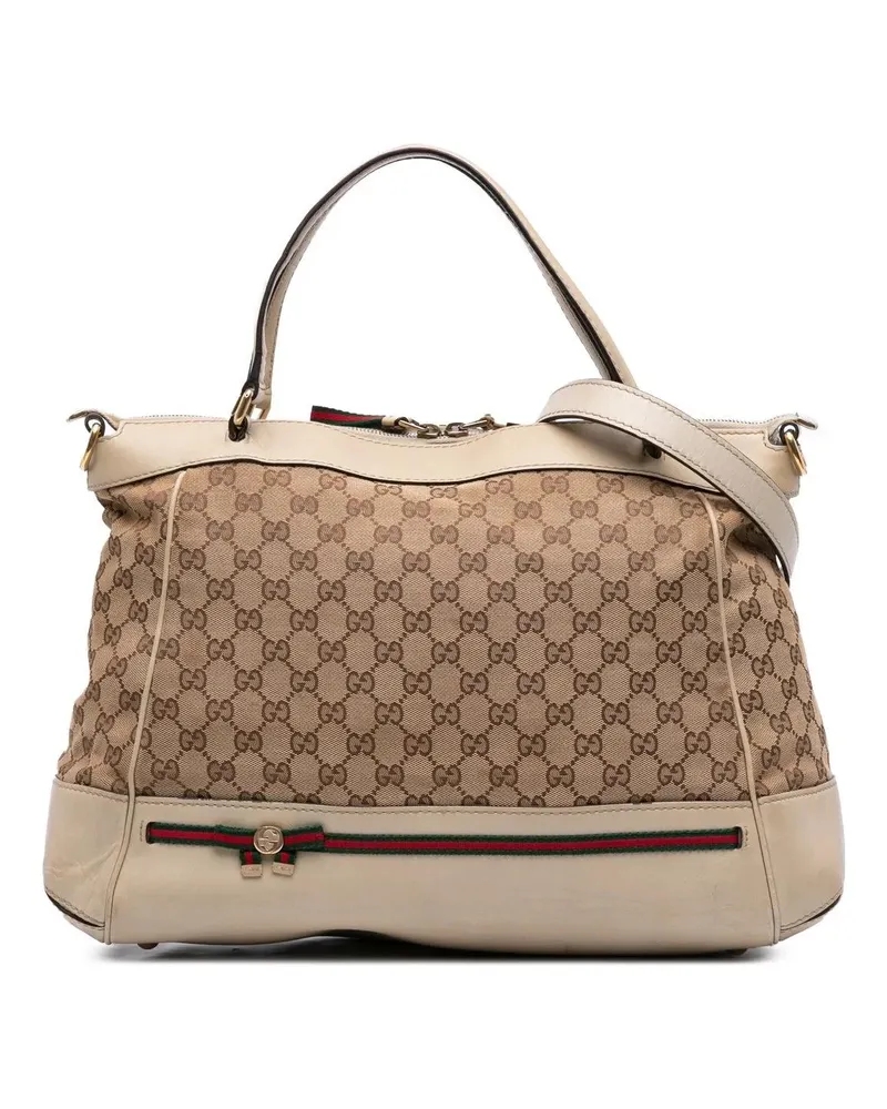 Gucci Hobo Bags GG Canvas Web Mayfair Satchel braun Braun