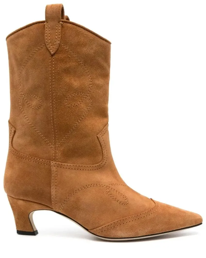 Ermanno Scervino Stiefel Western-Inspired Ankle Boots With Pointed Toe braun Braun