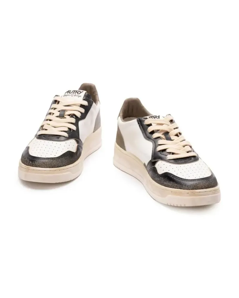 AUTRY Low-Top Sneaker Retro-Inspired Sneakers With Mixed Textures beige Beige