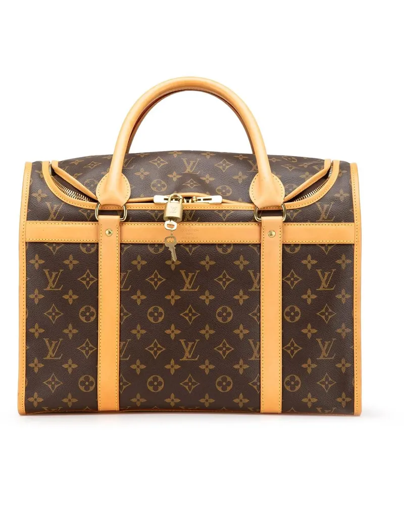 Louis Vuitton Weekender 2003 Monogram Sac Chien Pet Carrier 40 braun Braun