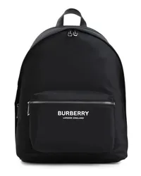 Burberry Rucksäcke Black Backpack With White Lettering Logo Schwarz