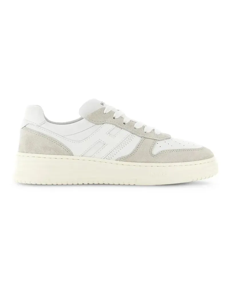 Hogan Low-Top Sneaker Men's White Sneakers With Beige Suede Overlays beige Beige