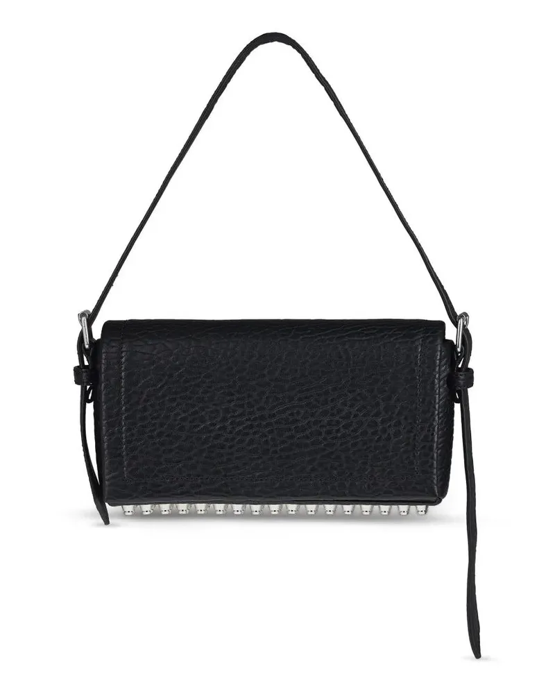 Alexander Wang Crossbody Bags Slim Flap Bag With Textured Exterior And Metallic schwarz Schwarz