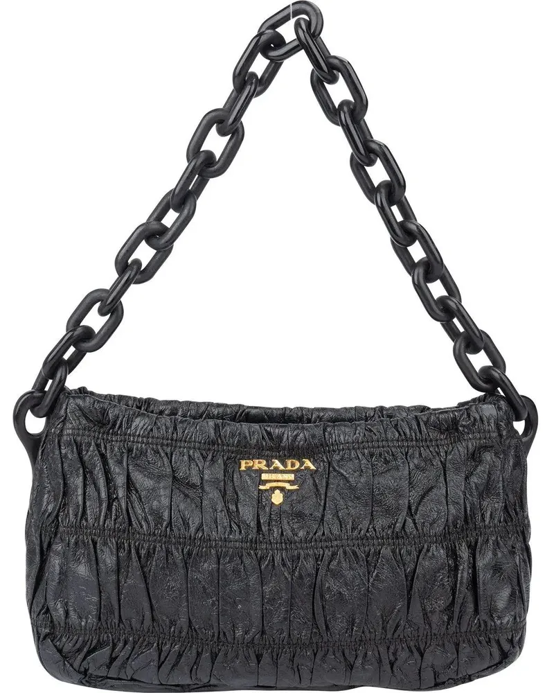 Prada Crossbody Bags  Quilted Patent Leather Shoulder Bag schwarz Schwarz