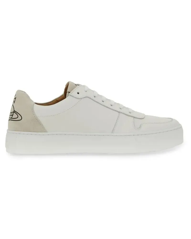 Vivienne Westwood Low-Top Sneaker White Leather Sneakers With Embossed Logo weiß Weiß