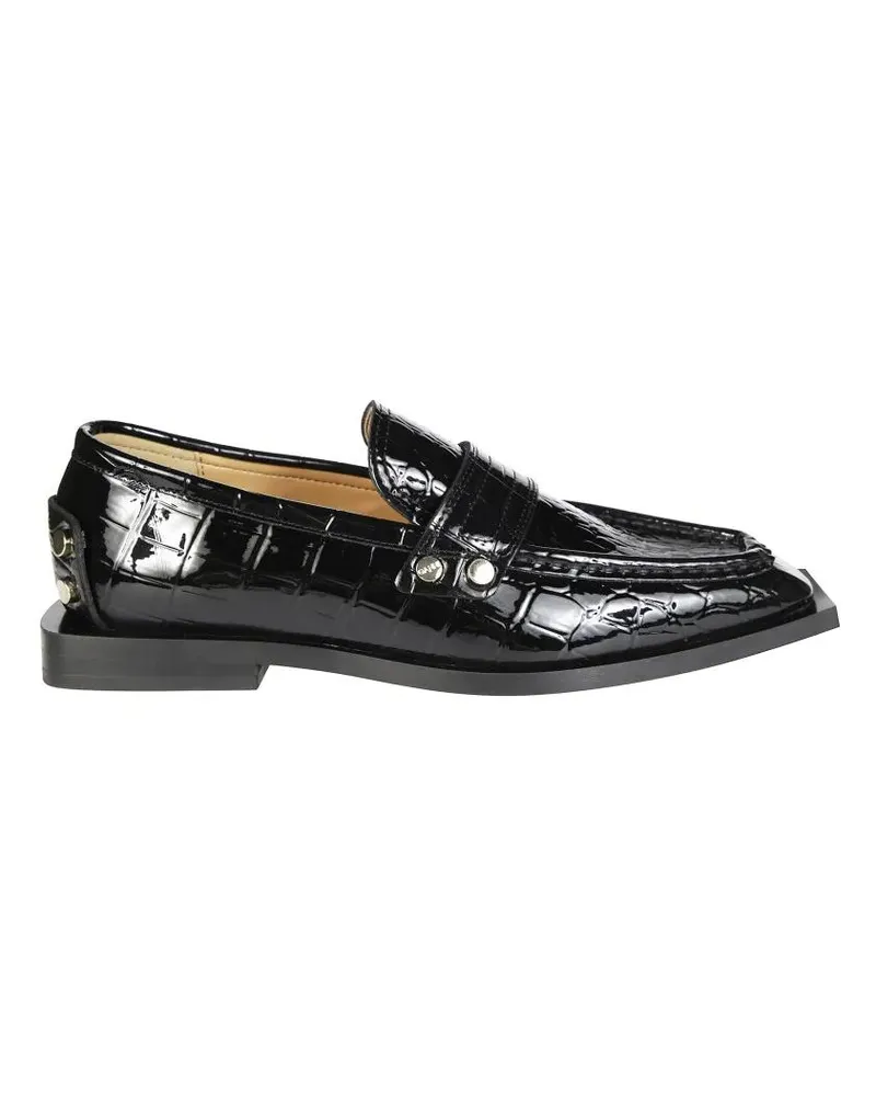 Ganni Studs Square Toe Loafer schwarz Schwarz