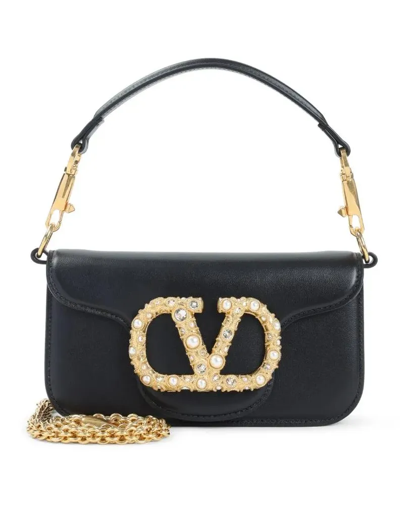 Valentino Garavani Hobo Bags Calf Leather Shoulder Bag schwarz Schwarz