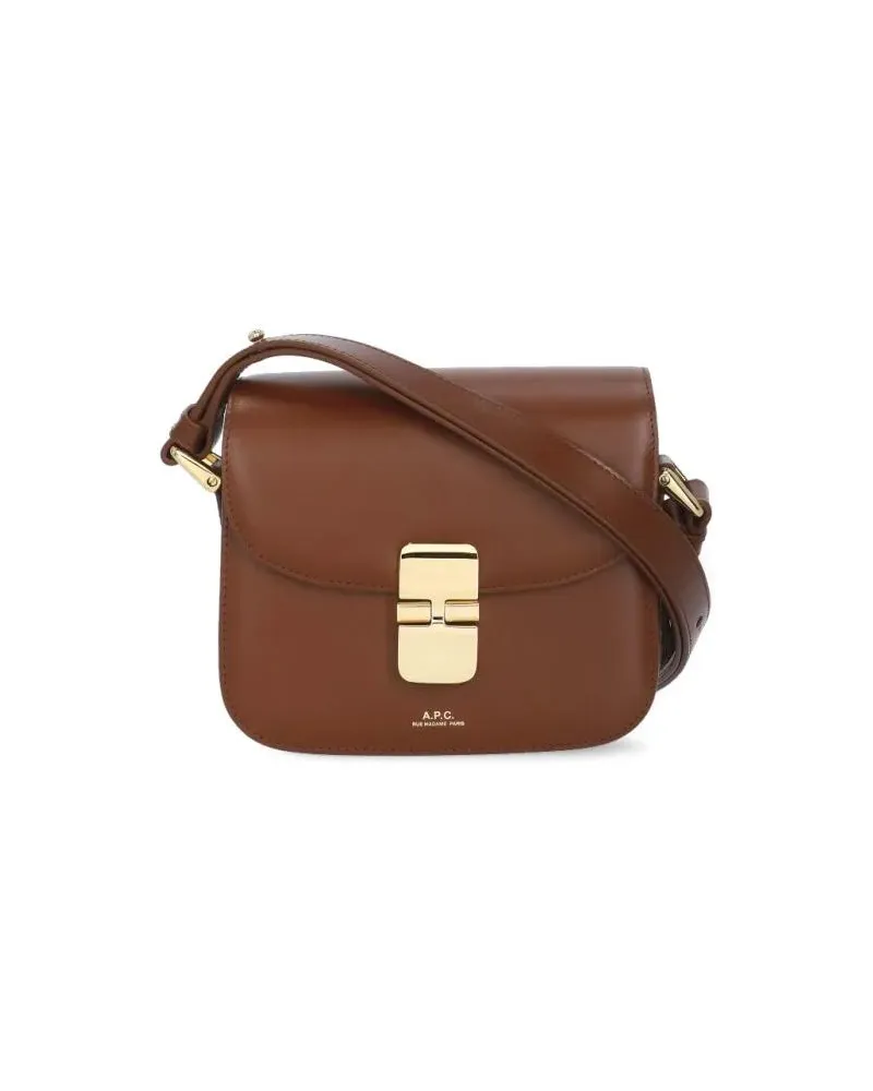 A.P.C. Hobo Bags Grace Small Shoulder Bag braun Braun