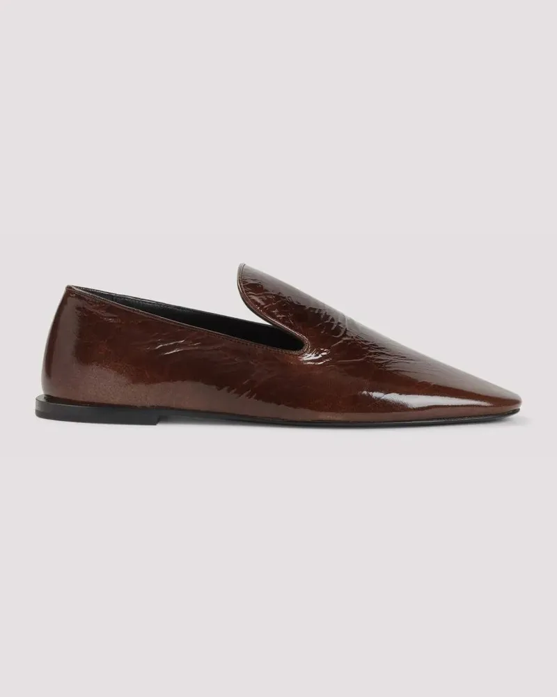 Jil Sander Dark Earth Brown Goat Leather Loafer braun Braun