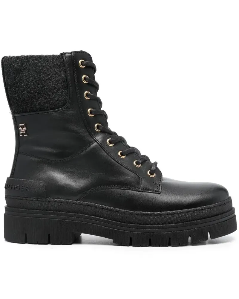 Tommy Hilfiger Stiefel Feminine Felt Lace Up Bootie schwarz Schwarz