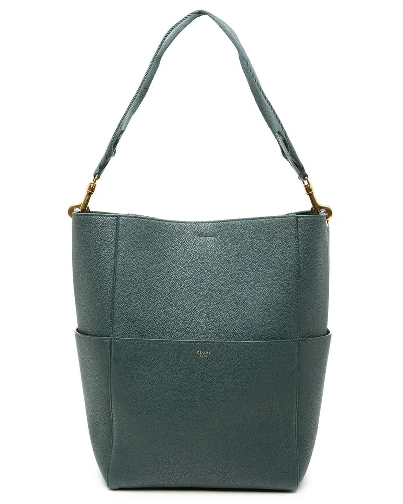 Celine Hobo Bags Medium Leather Seau Sangle Bucket grün Grün