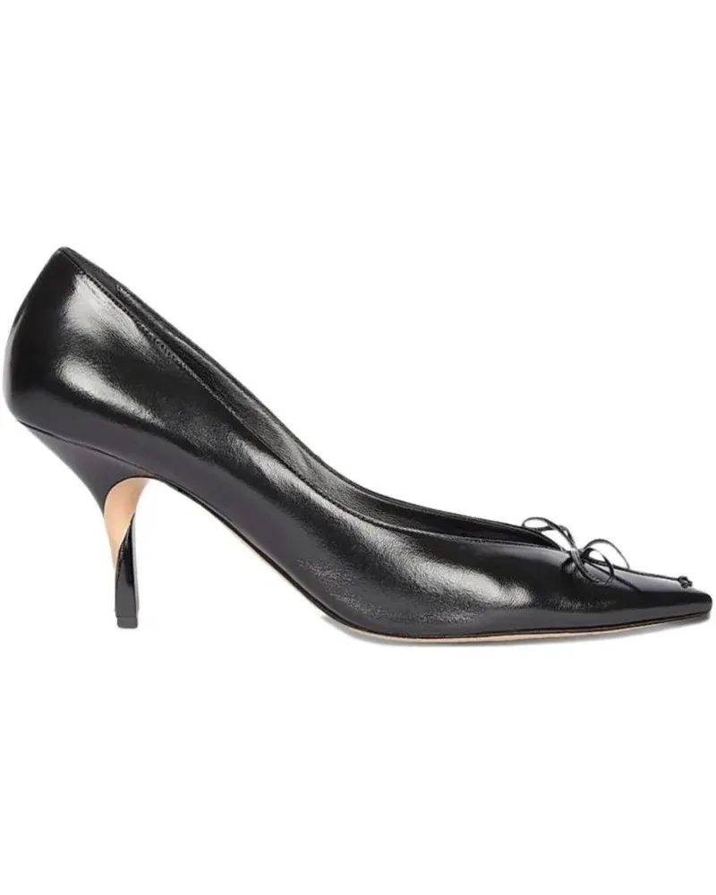 Jacquemus Hohe Schuhe Black Leather Pumps With Half Heel grau Grau