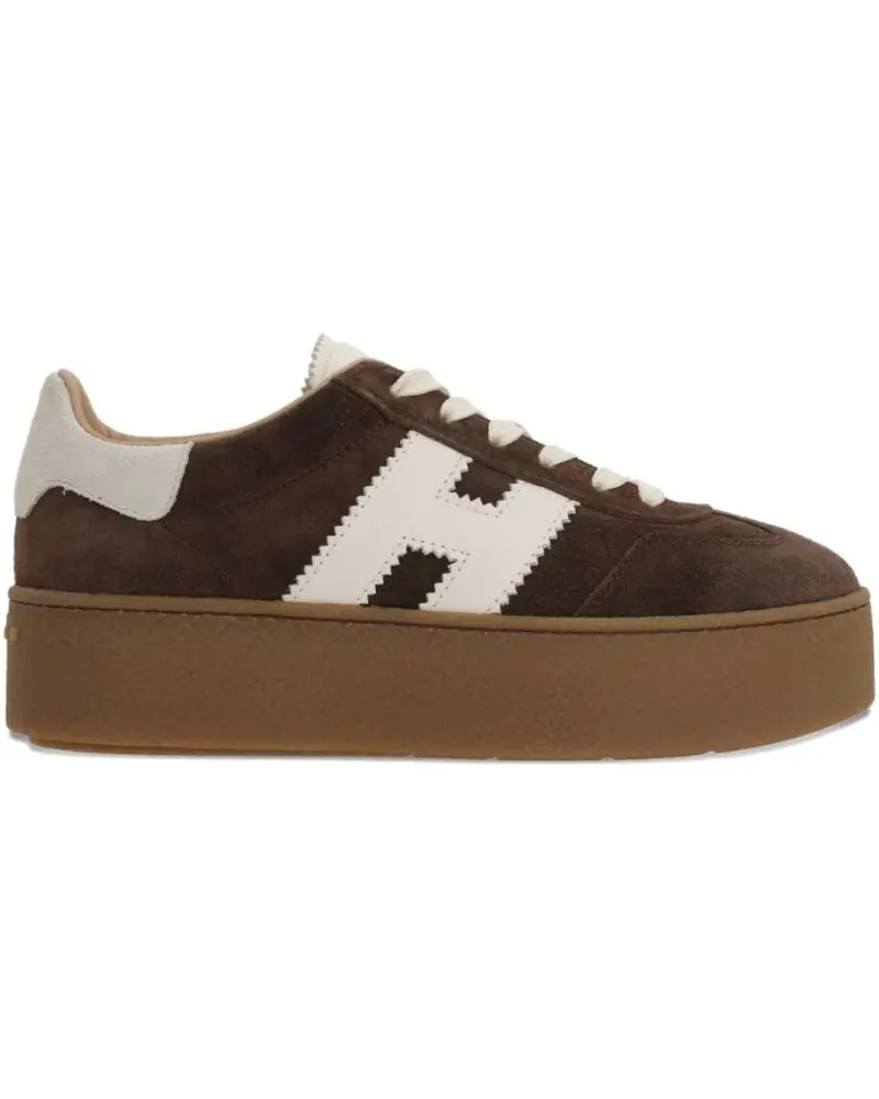 Hogan Low-Top Sneaker Brown Suede Sneakers With Platform Sole And Textur braun Braun