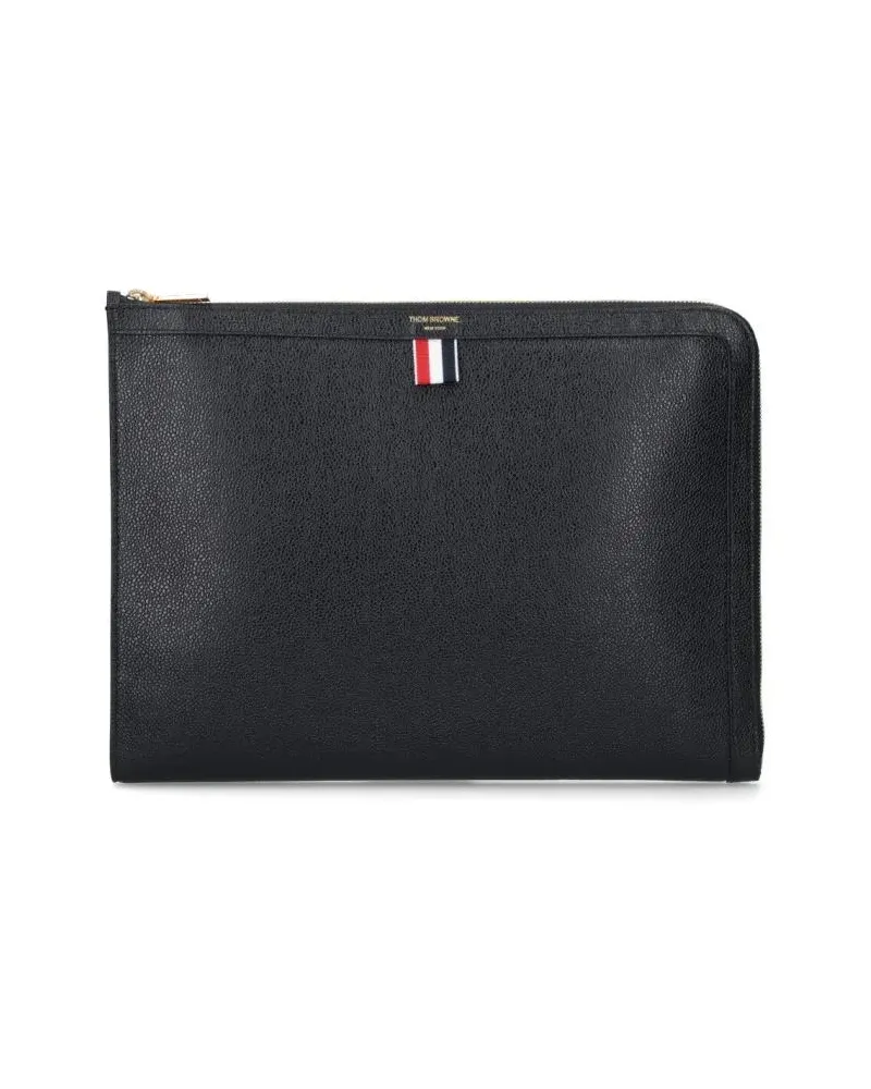 Thom Browne Portemonnaies Logo Clutch – Black schwarz Schwarz