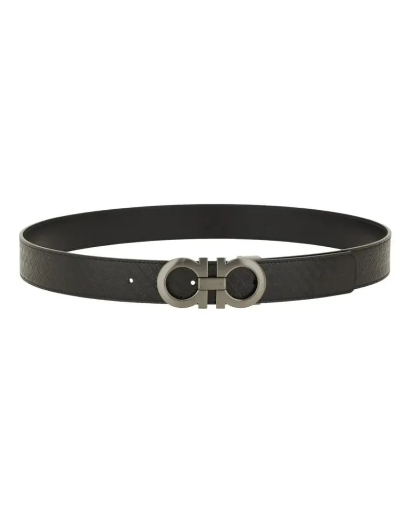 Ferragamo Gürtel Reversible "Hooks" Belt schwarz Schwarz