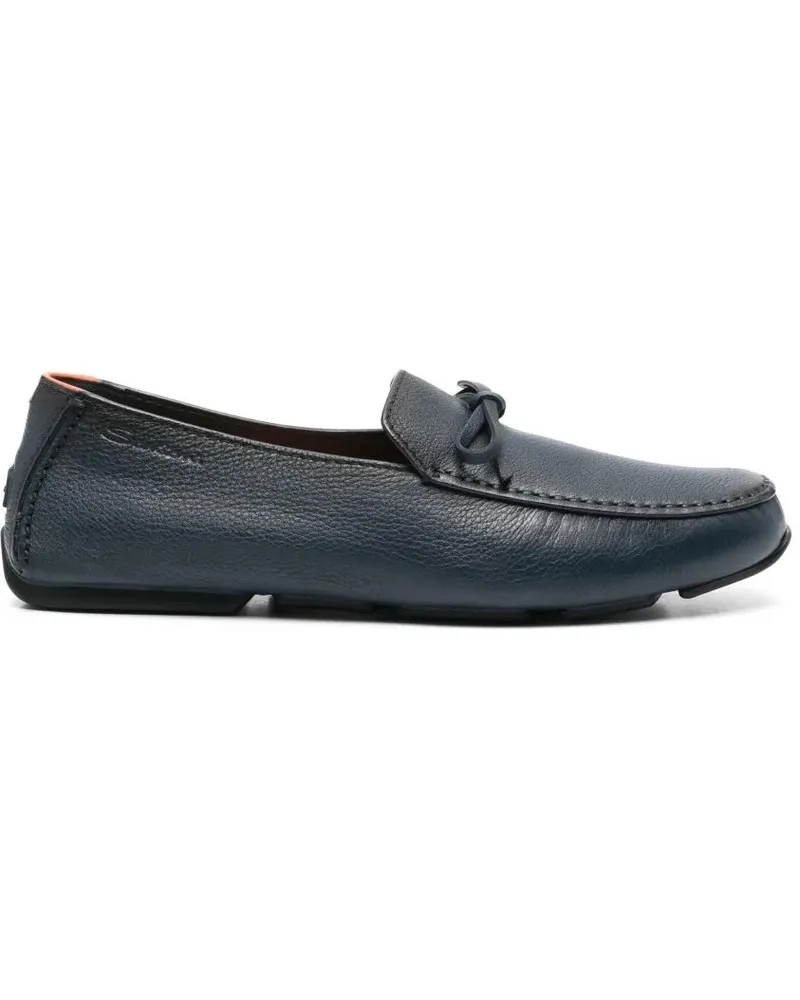 Santoni Loafer Casual Blue Cow Leather Loafers grau Grau