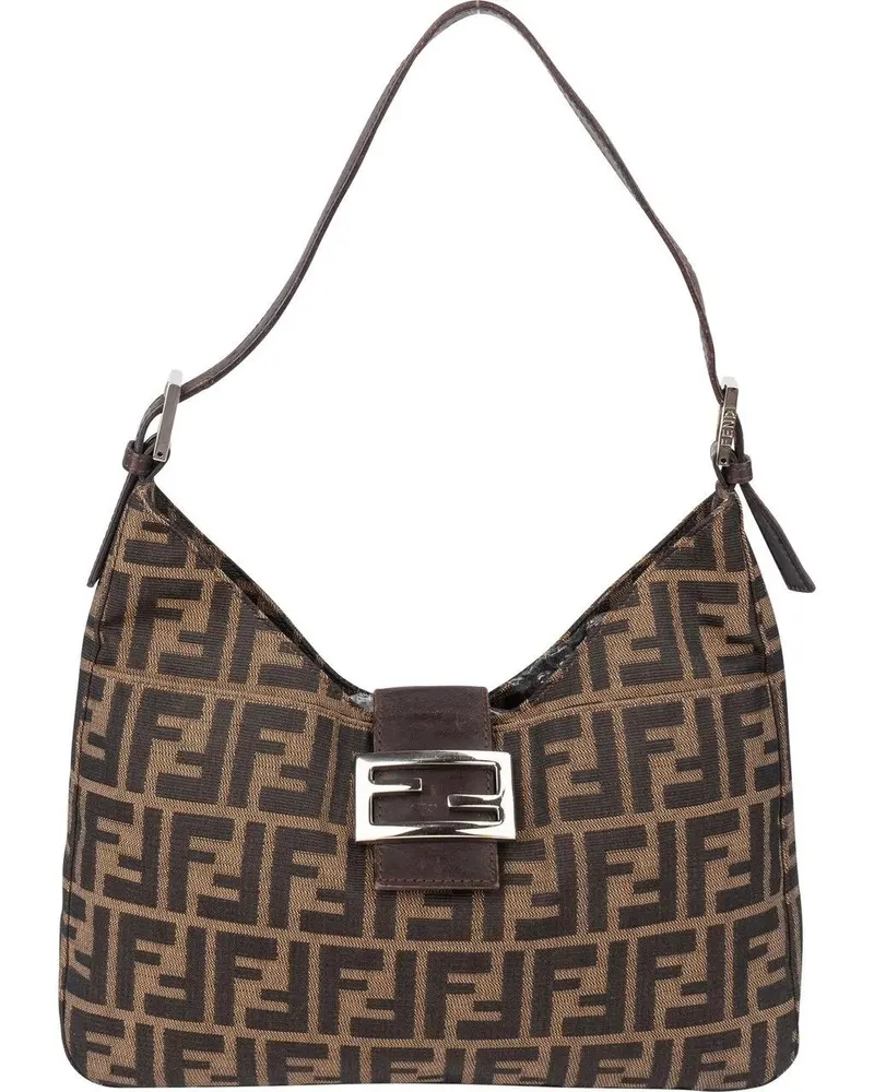 Fendi Crossbody Bags  FF Monogram Baguette Buckle Shoulder Bag braun Braun